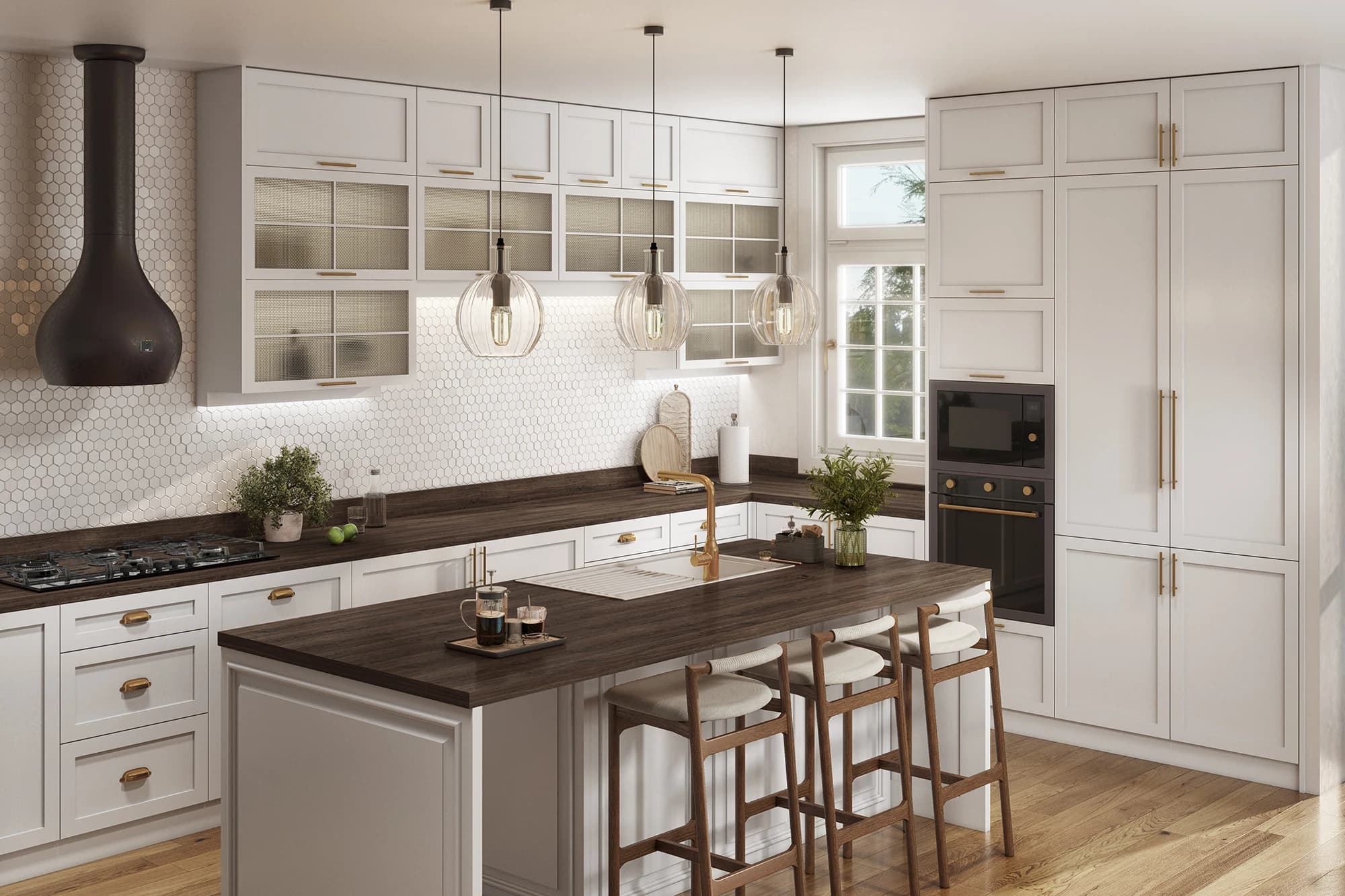 Dark Oak Kitchen Finish CGI by Cesma Studio