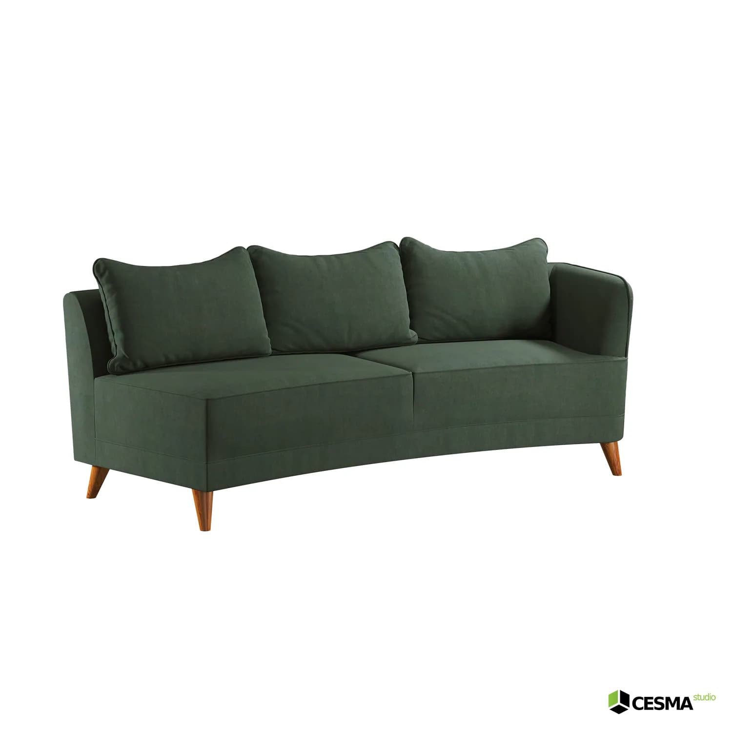 Green sofa isolated product render