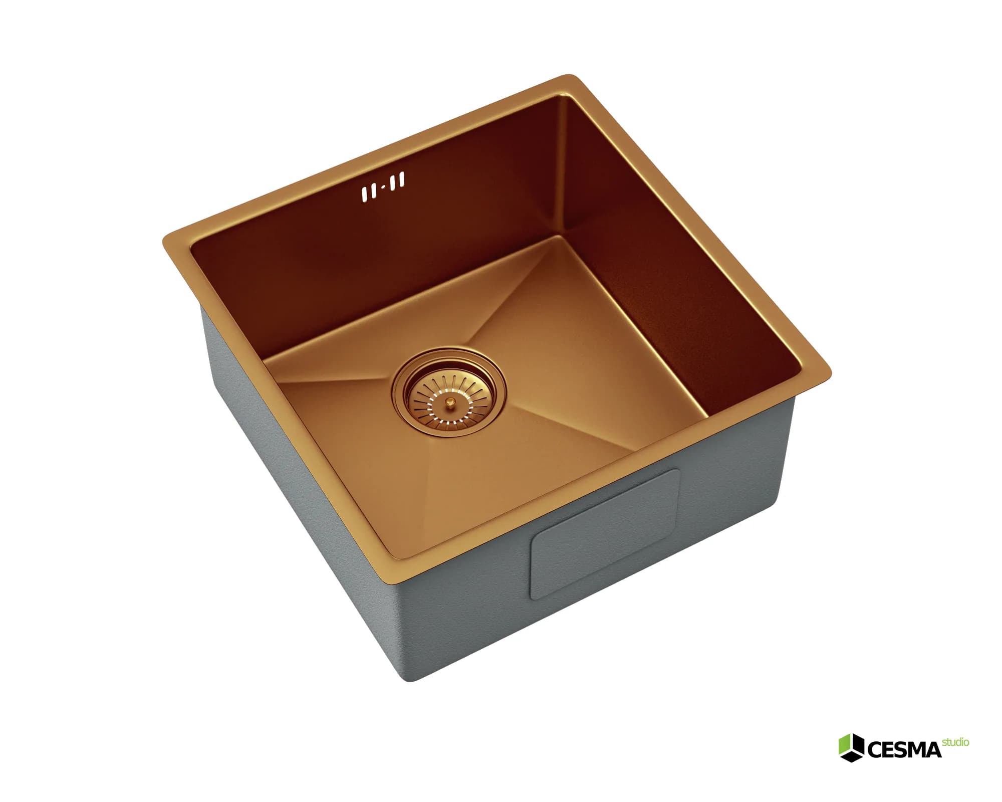 Copper Sink Side View CGI by Cesma Studio