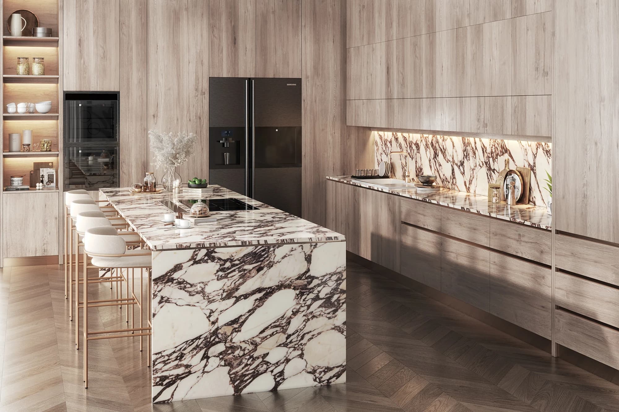 Hadad Marble Kitchen Surface CGI by Cesma Studio