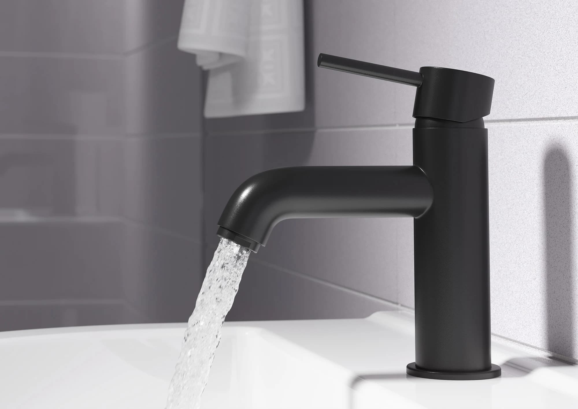 Matte Black Basin Mixer CGI by Cesma Studio