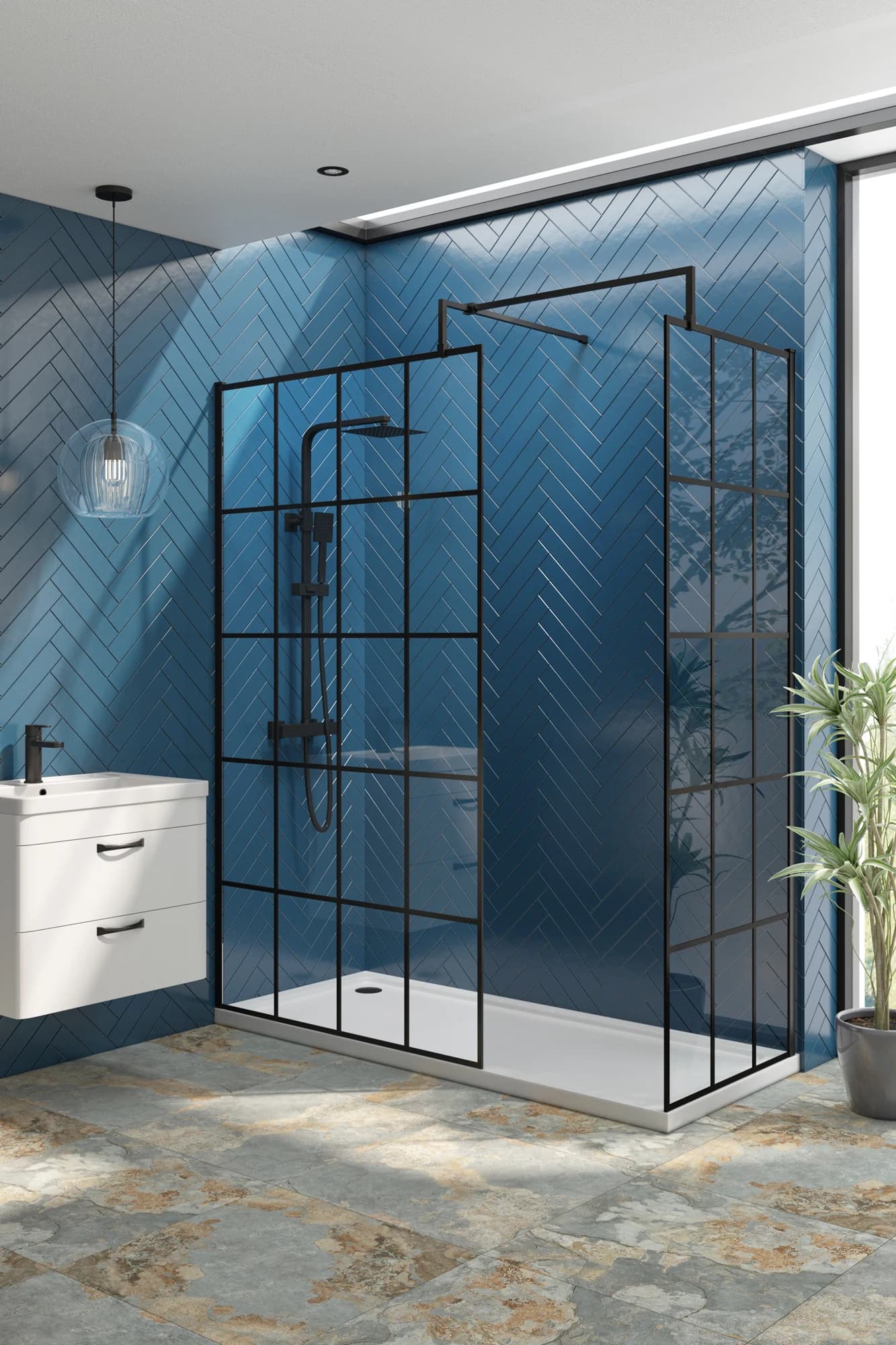 Black Wetroom Screen Lifestyle CGI by Cesma Studio